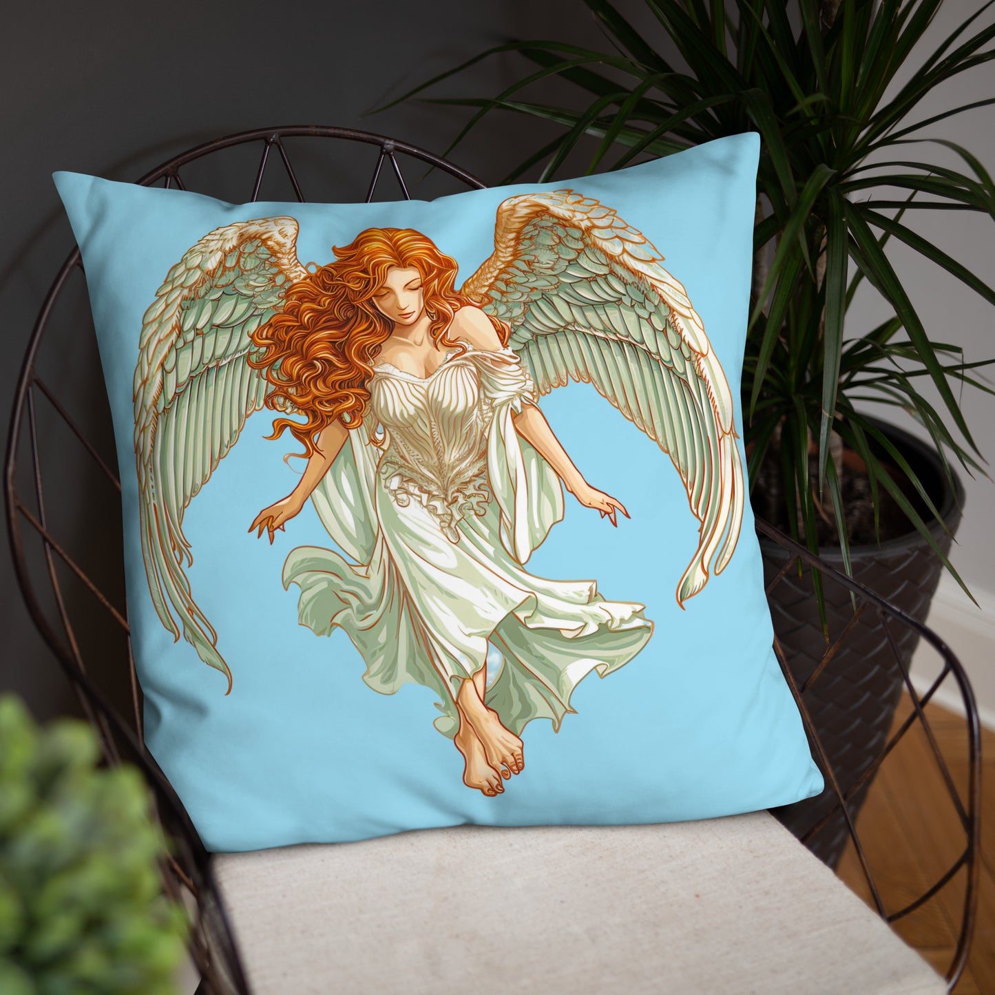 Light Blue Angel Accent Pillow