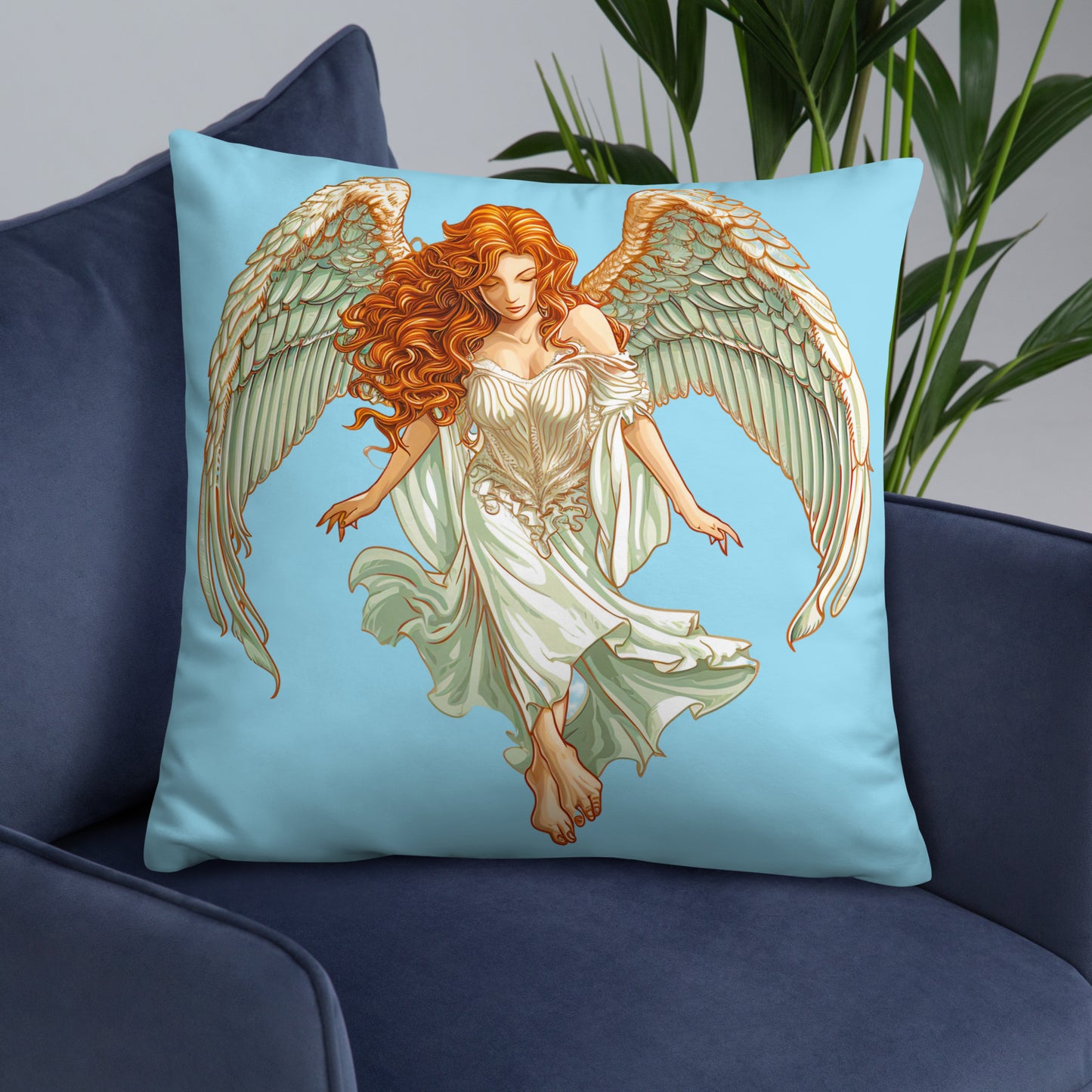 Light Blue Angel Accent Pillow