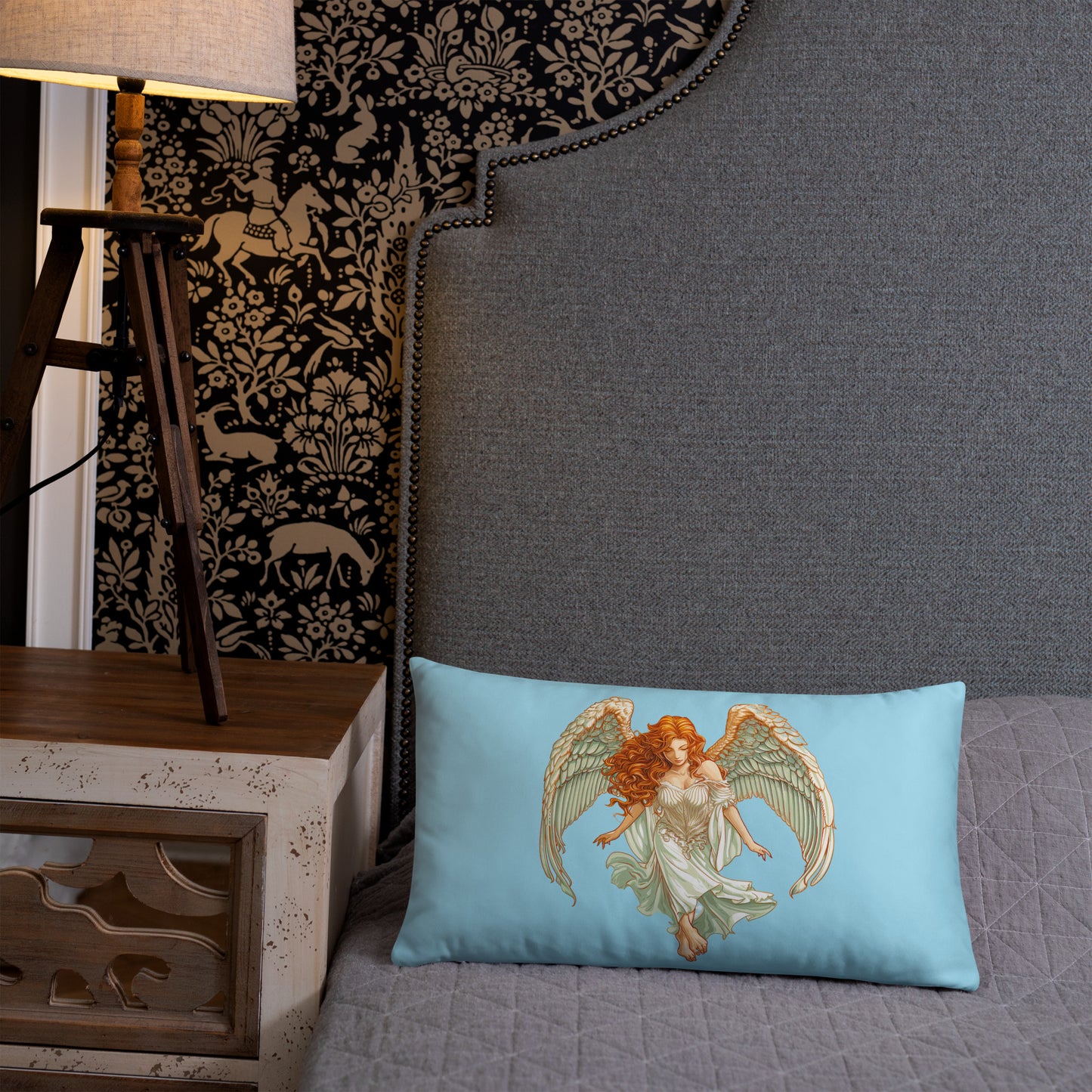 Light Blue Angel Accent Pillow