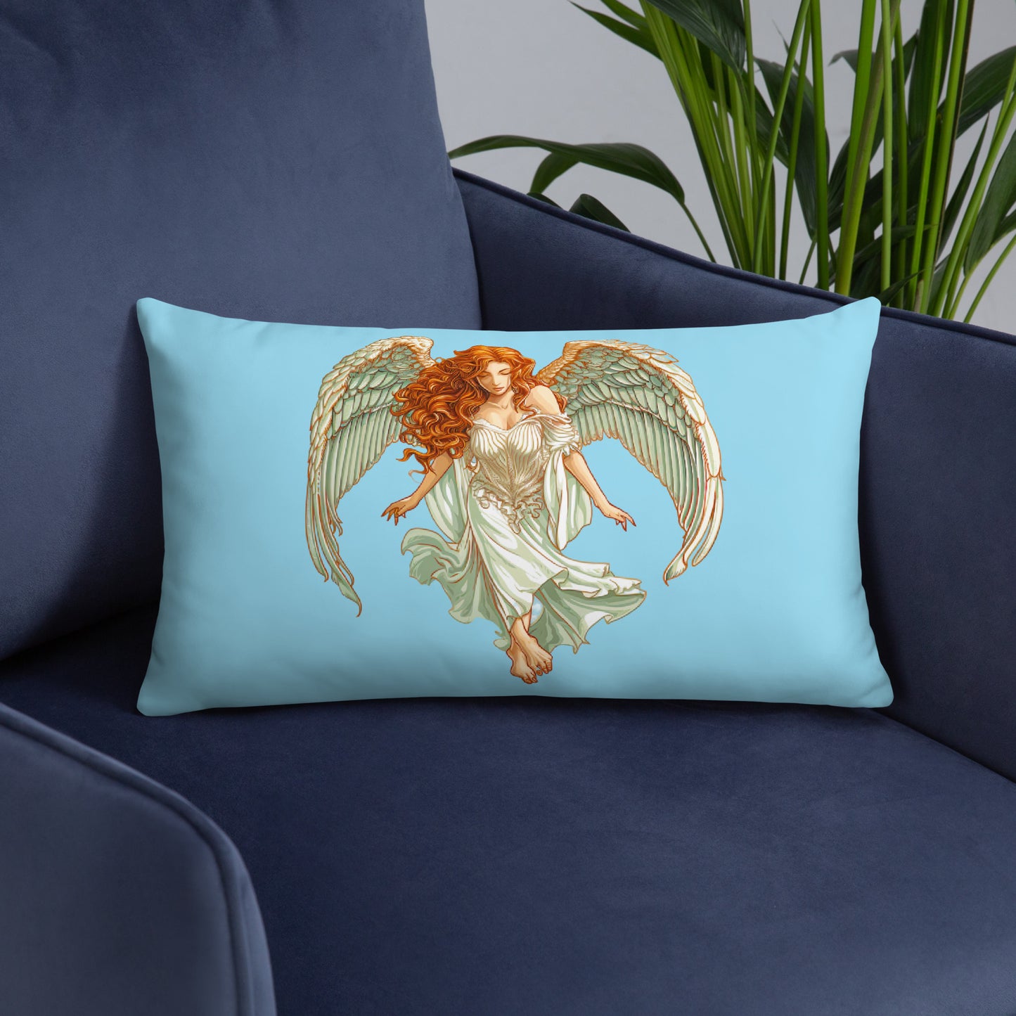 Light Blue Angel Accent Pillow