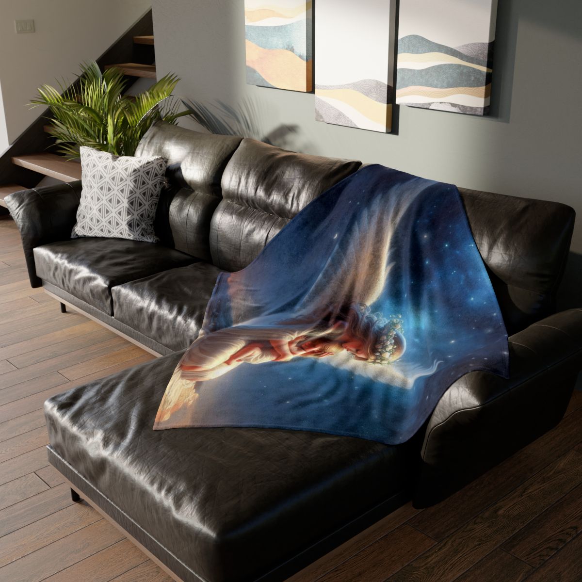 Angel and Child Plush Fleece Blanket