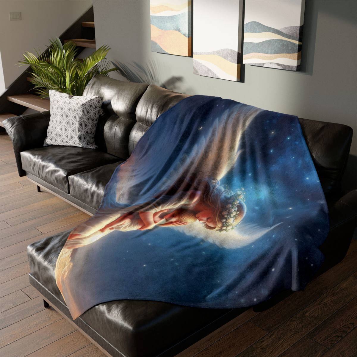 Angel and Child Plush Fleece Blanket