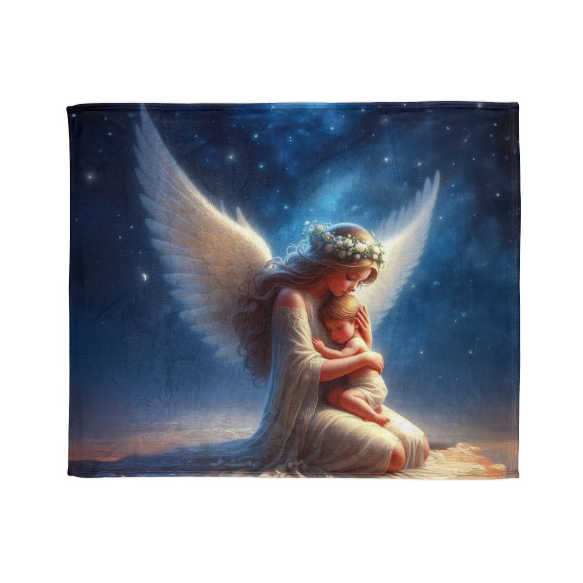 Angel With Child Plush Blanket w/Matching Tote Bag