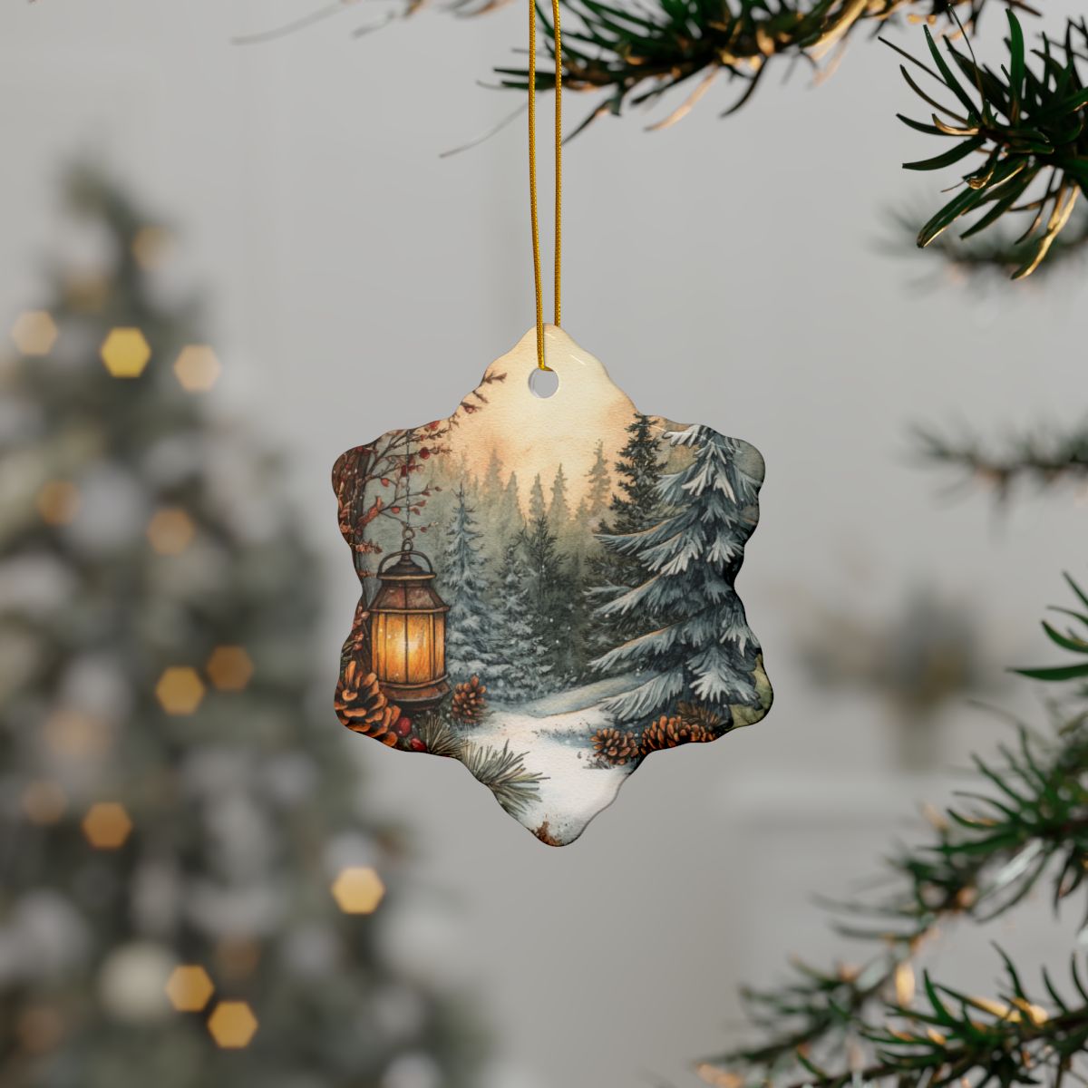 Christmas Snow Ornaments Set of 4