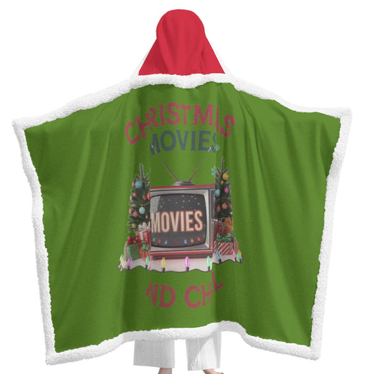 "Christmas Movie Watching and Chill" Hooded Blanket