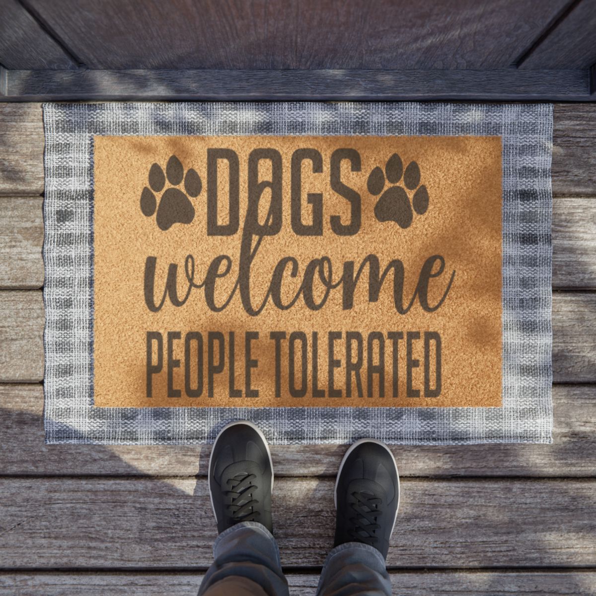 "Dogs Are Welcome" Doormat
