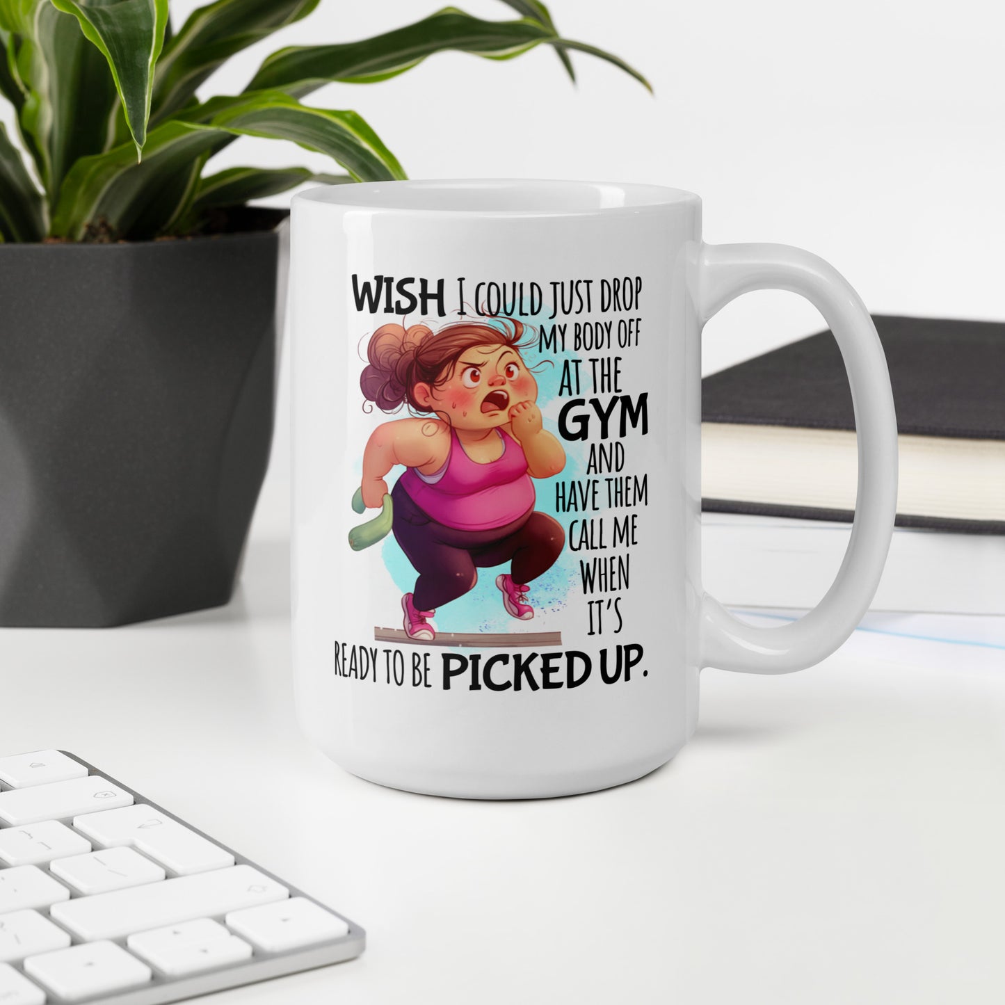 "I Wish I Could Just Drop My Body Off...." Ceramic Mug
