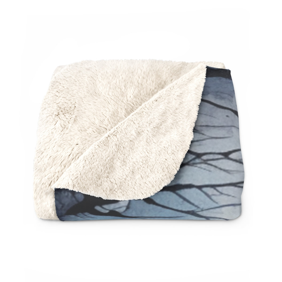 Horses in Moonlight Sherpa Blanket