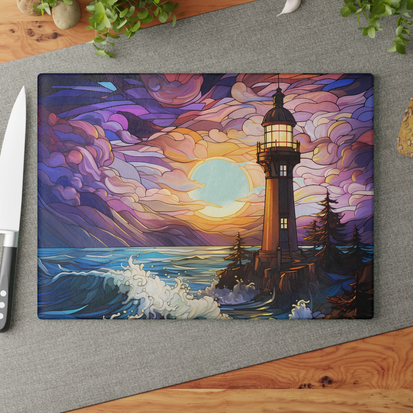 Lighthouse Glass Cutting Board B