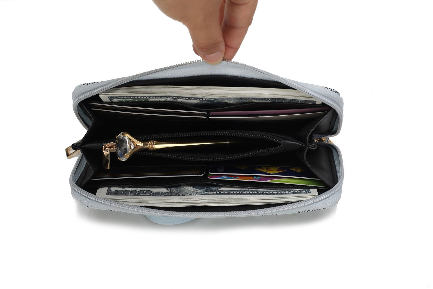 MKF Collection Bonita Checker Tote Handbag & Wallet Set Women by Mia K