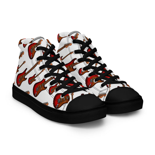 Men's Guitar Print High Top Sneakers