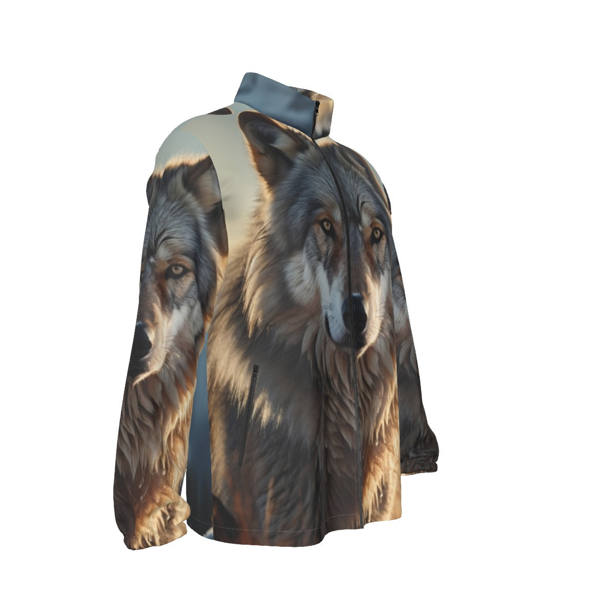 Men's Wolf Print Windbreaker