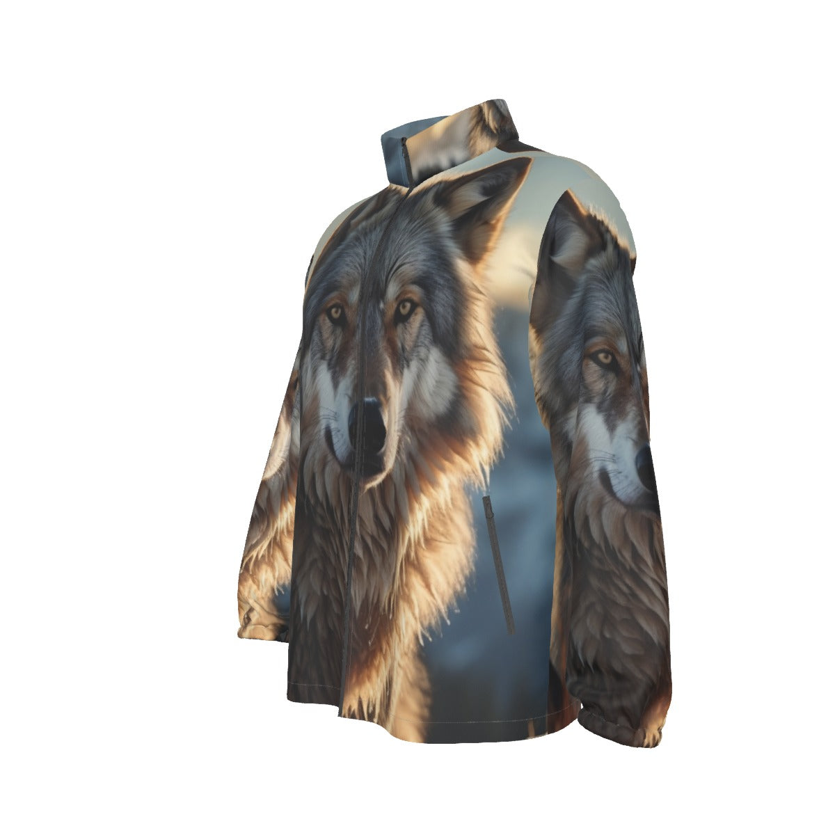 Men's Wolf Print Windbreaker