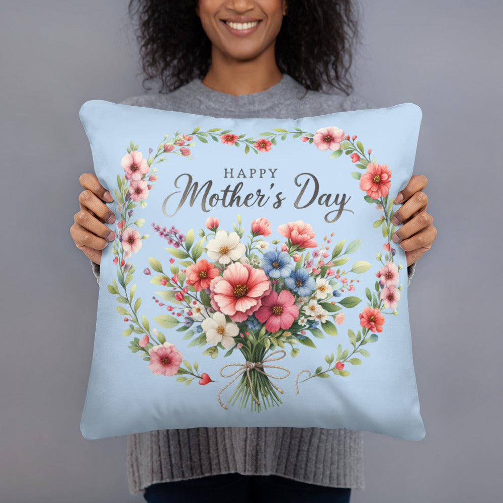 Mother's Day Pillow- Blue Floral