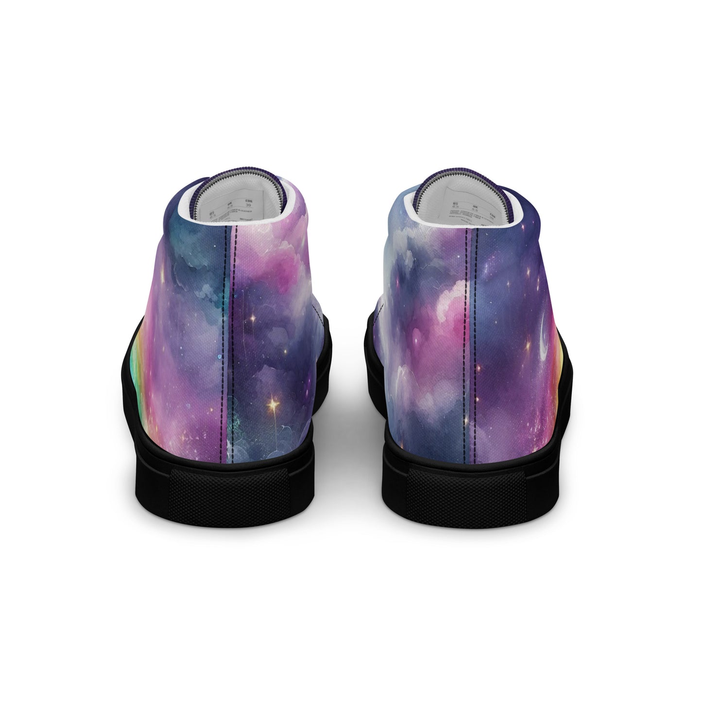 Women's Purple Rainbow Clouds Canvas High Tops