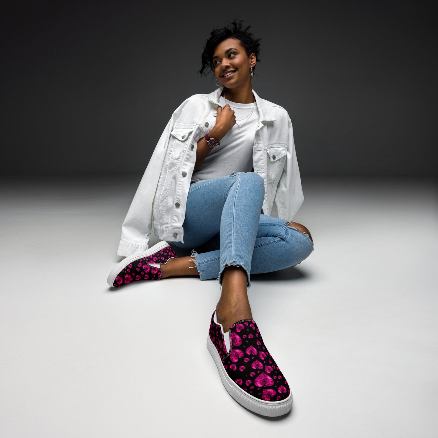 Women's Purple Heart Slip-On Canvas Shoes