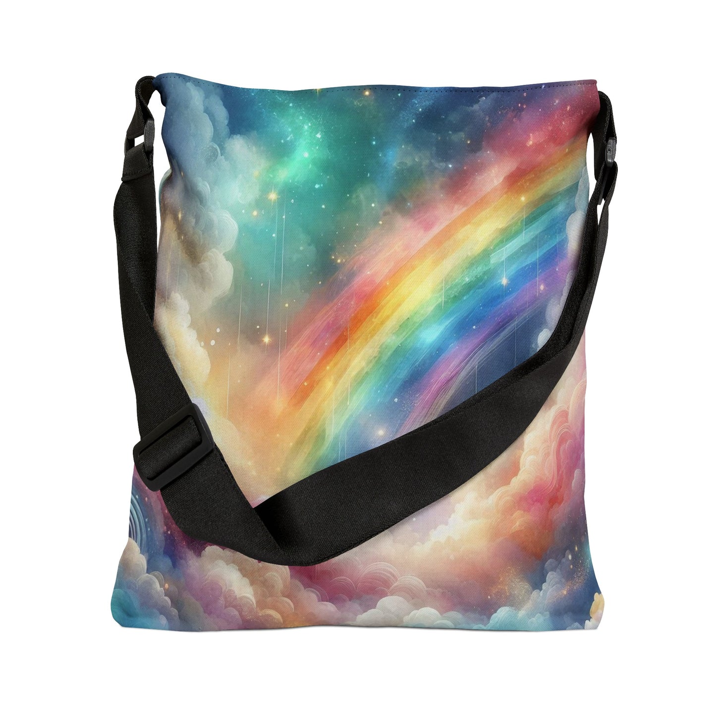 Rainbow and Clouds Adjustable Tote Bag