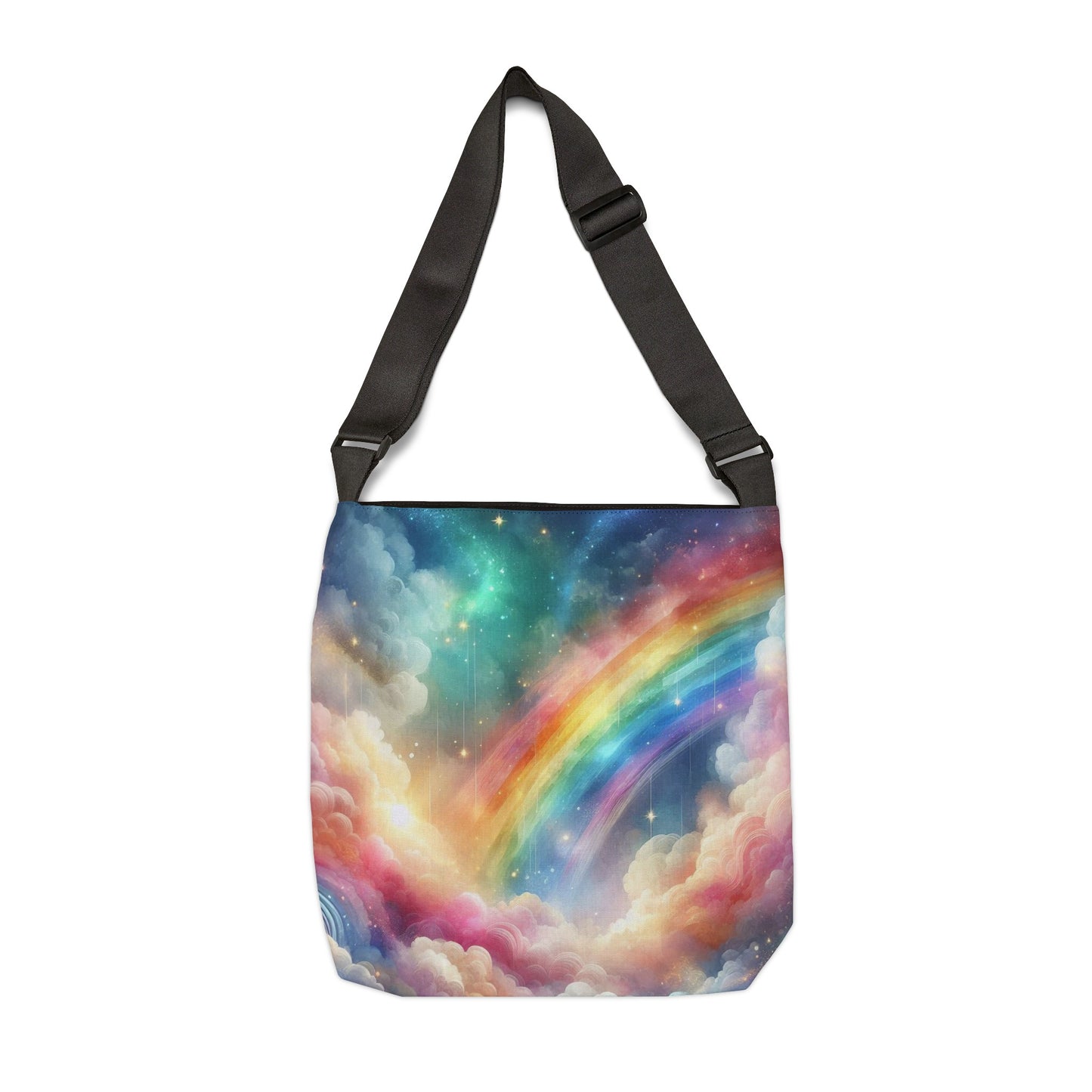 Rainbow and Clouds Adjustable Tote Bag