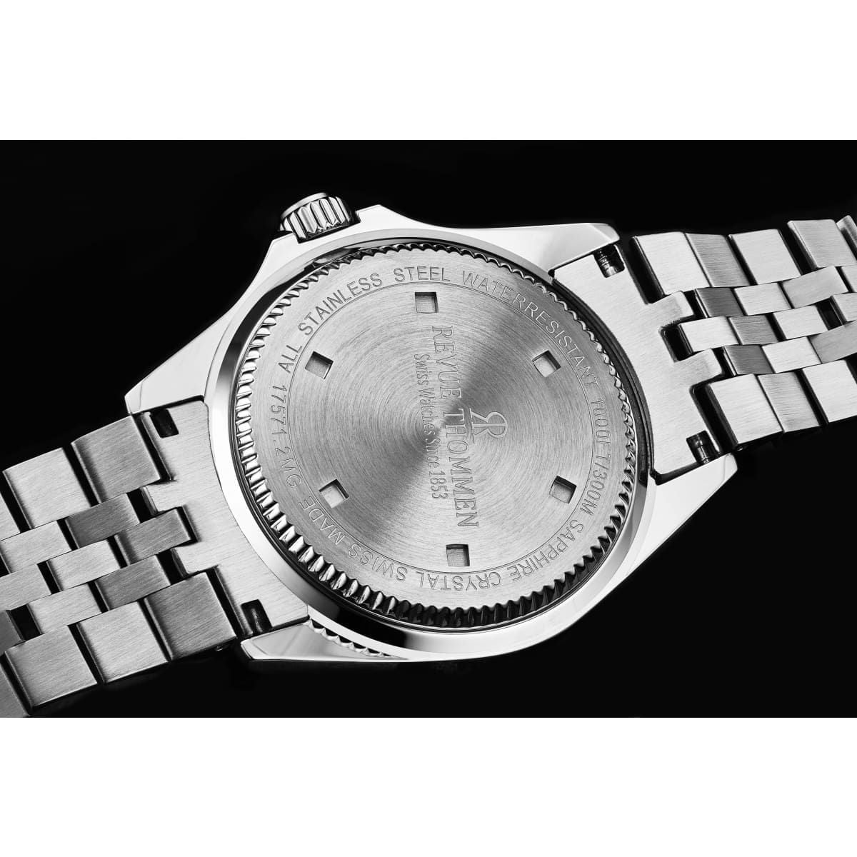 Revue Thommen Men's 'Diver' Blue Dial Blue Face Stainless Steel Bracelet Automatic Watch
