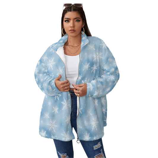 Ladies Snowflake Fleece Coat