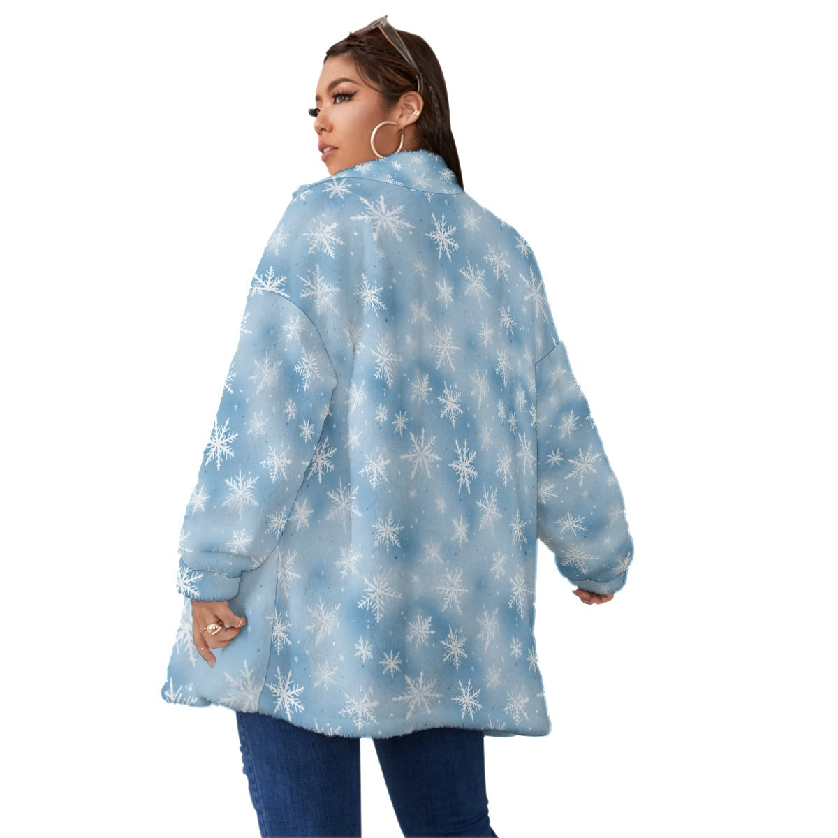 Ladies Snowflake Fleece Coat