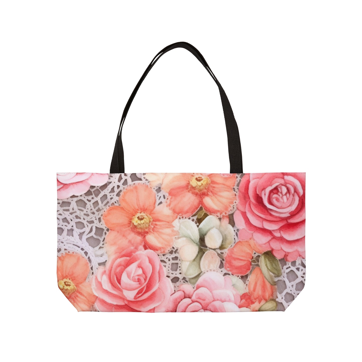 Vintage Style Floral Print Weekender Tote Bags