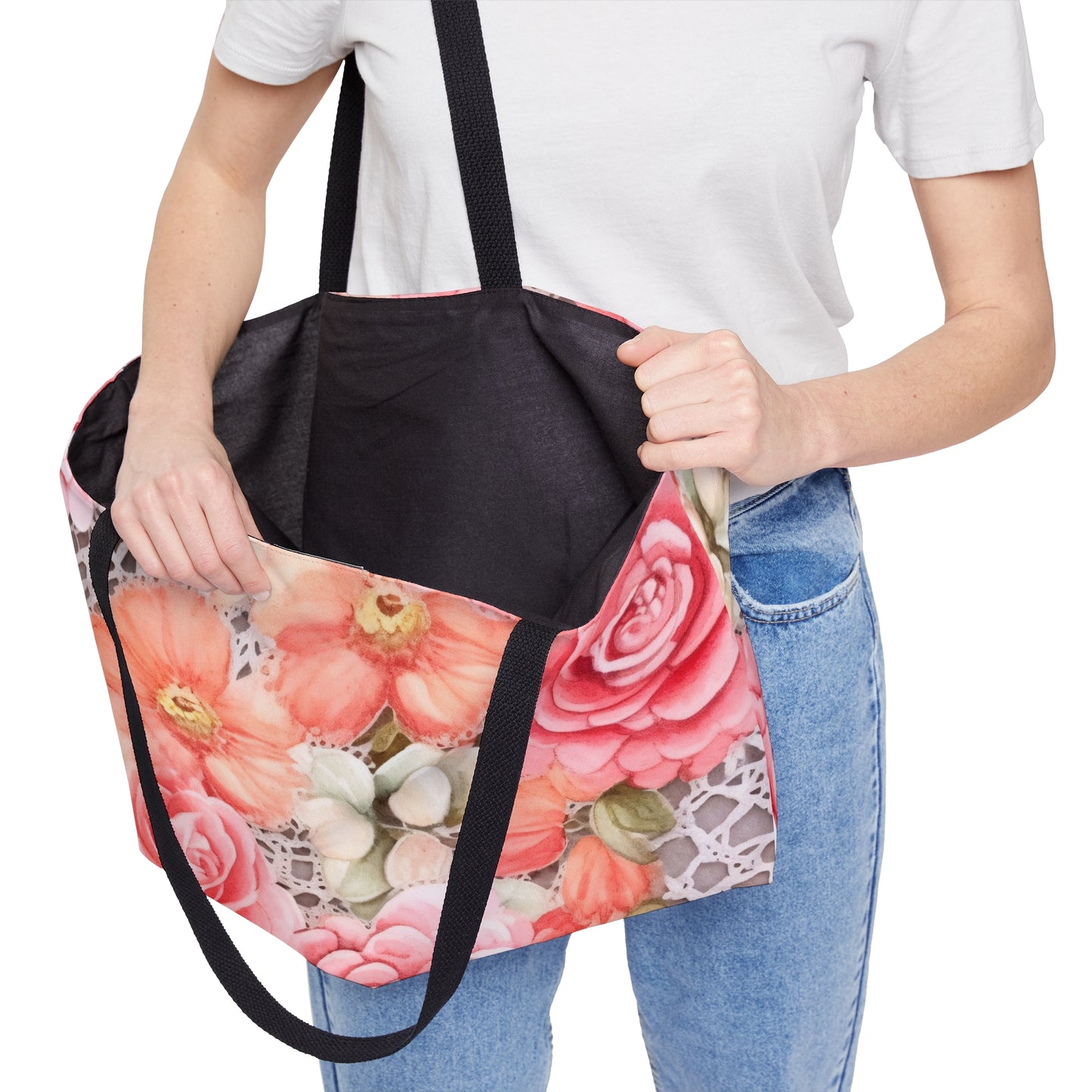 Vintage Style Floral Print Weekender Tote Bags