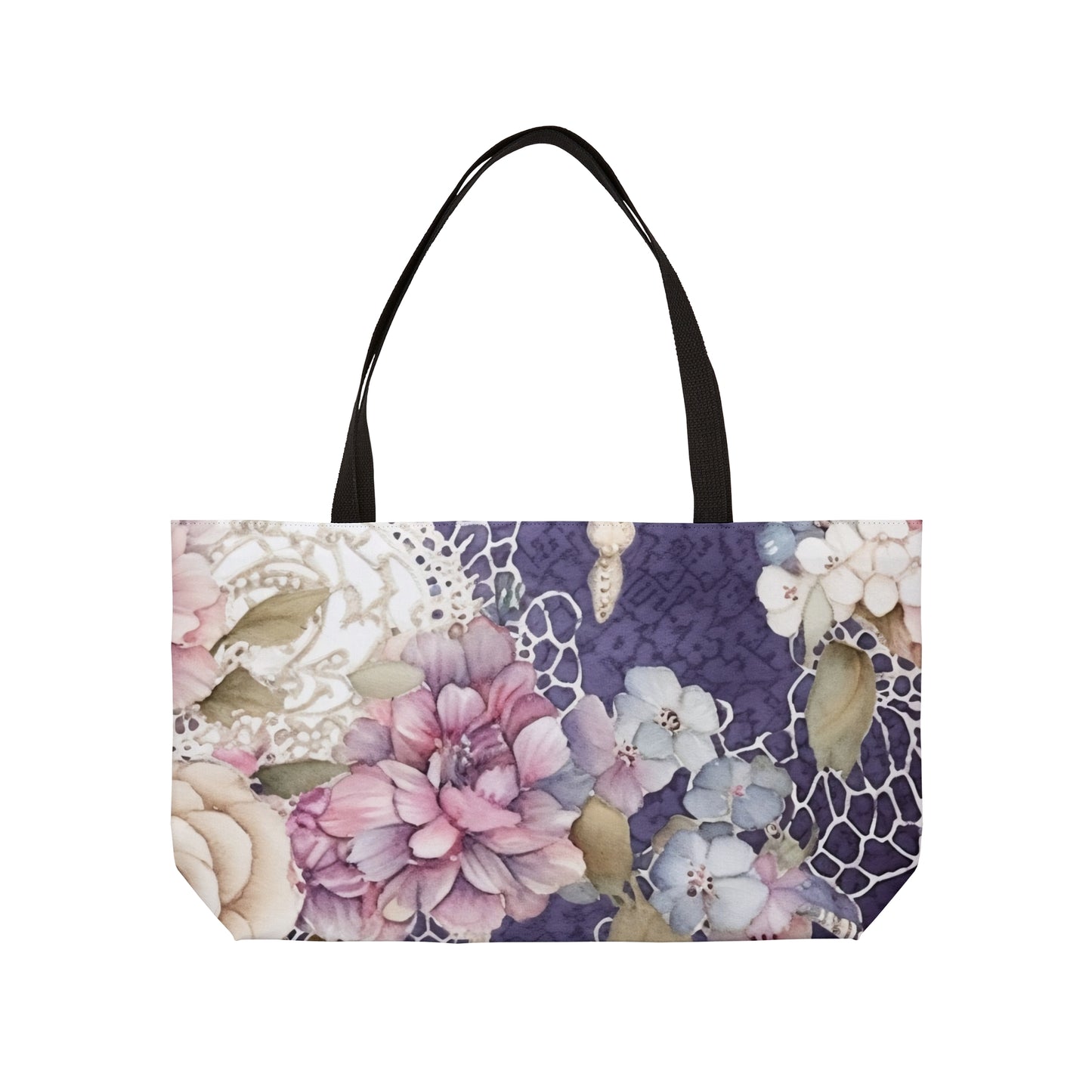 Vintage Style Floral Print Weekender Tote Bags