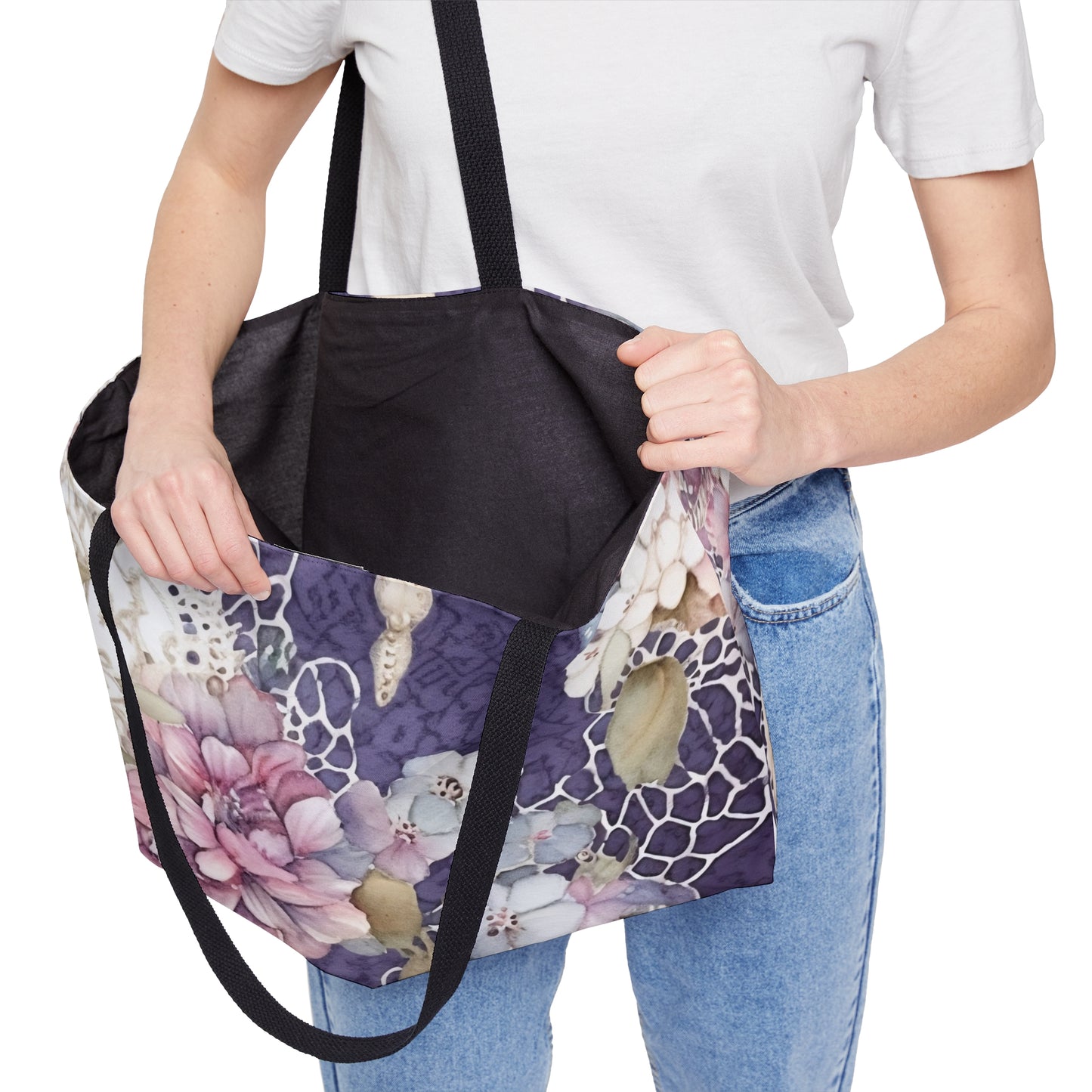 Vintage Style Floral Print Weekender Tote Bags