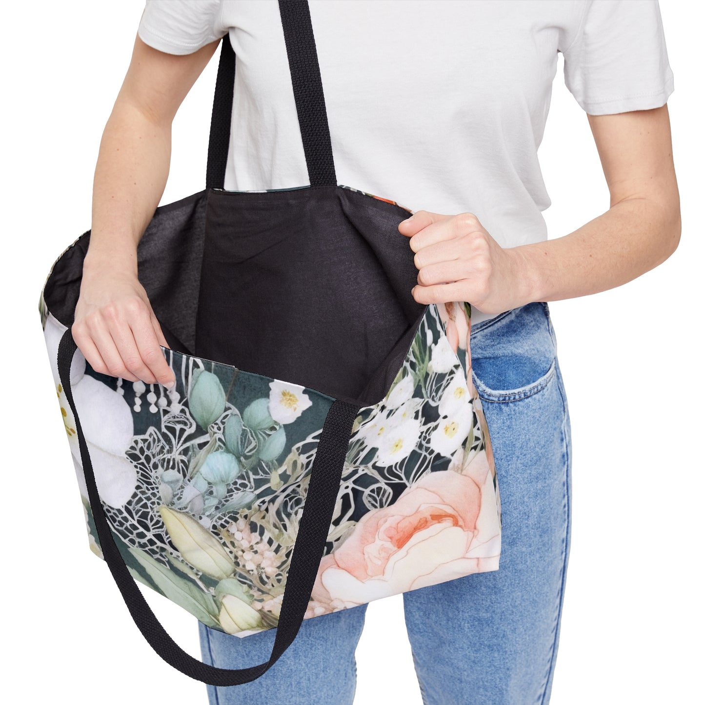 Vintage Style Floral Print Weekender Tote Bags
