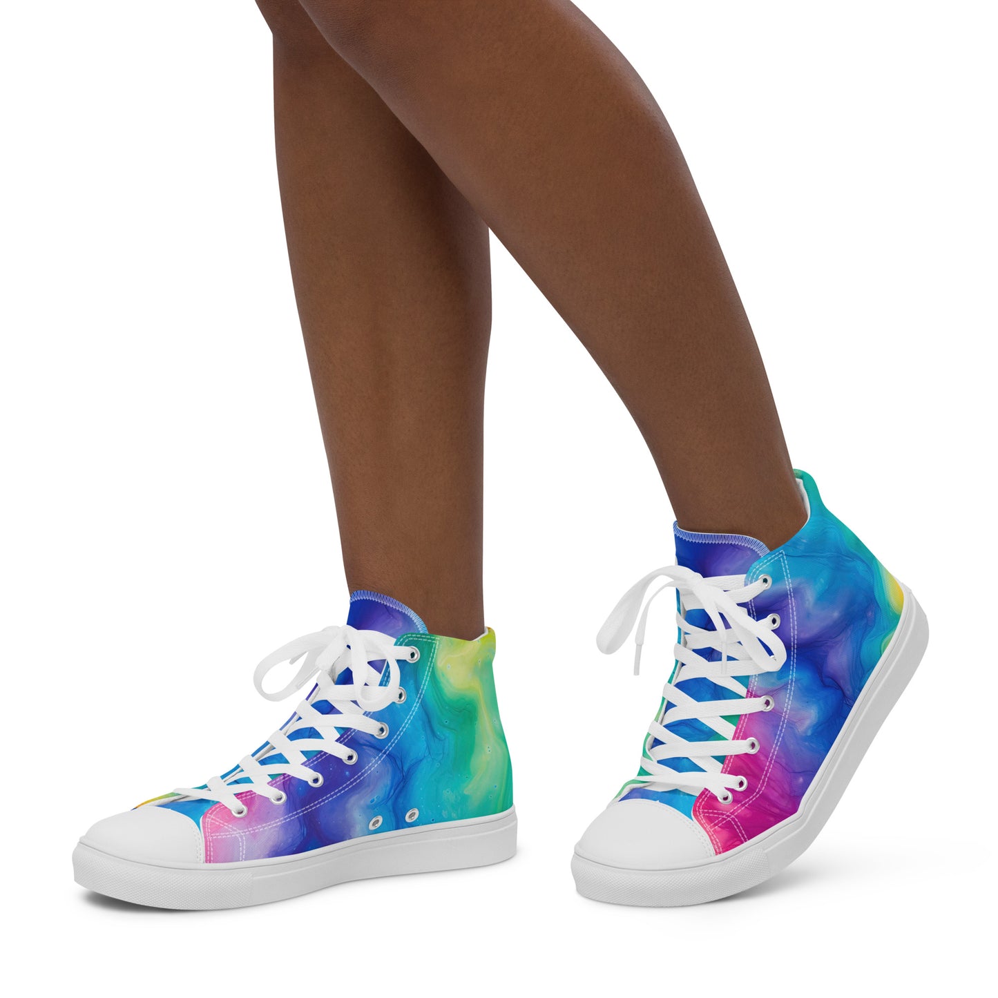 Women's Blue Tie Dye Canvas High Tops