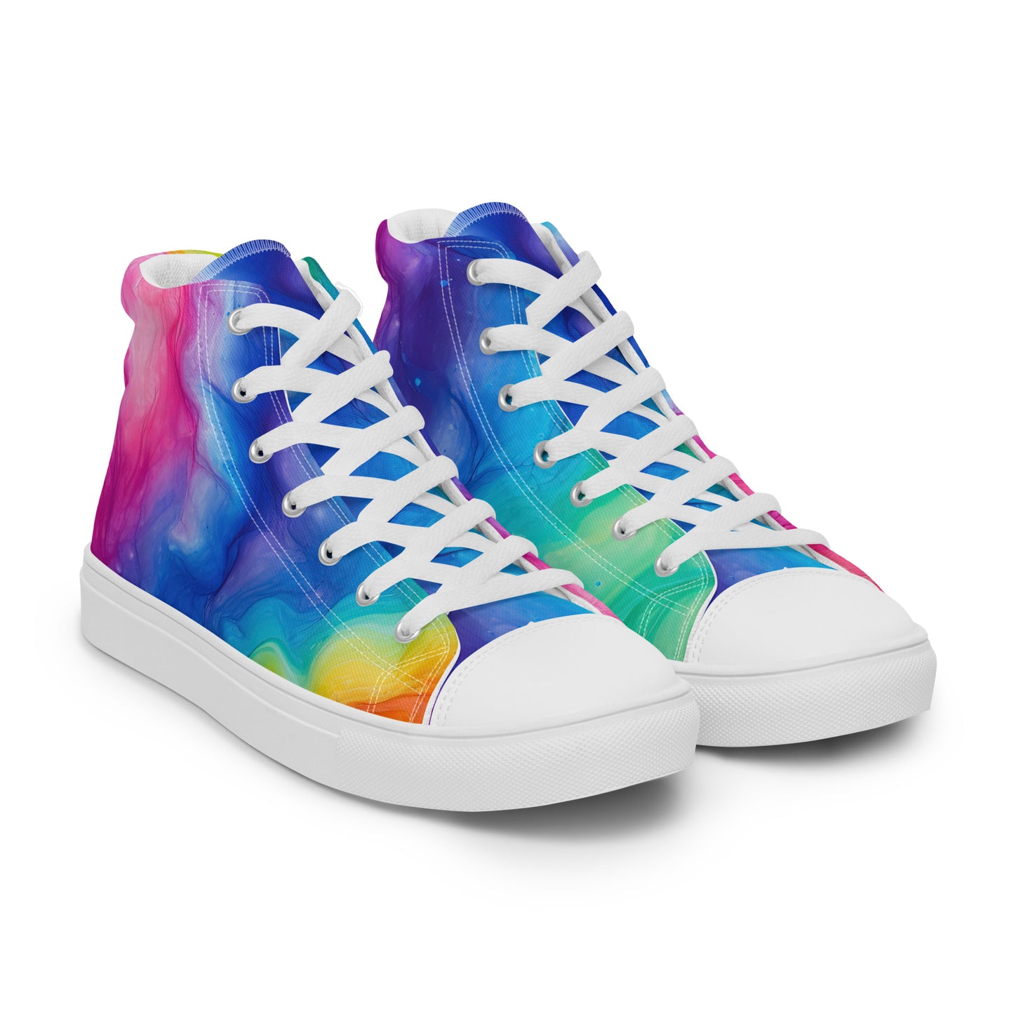 Women's Blue Tie Dye Canvas High Tops