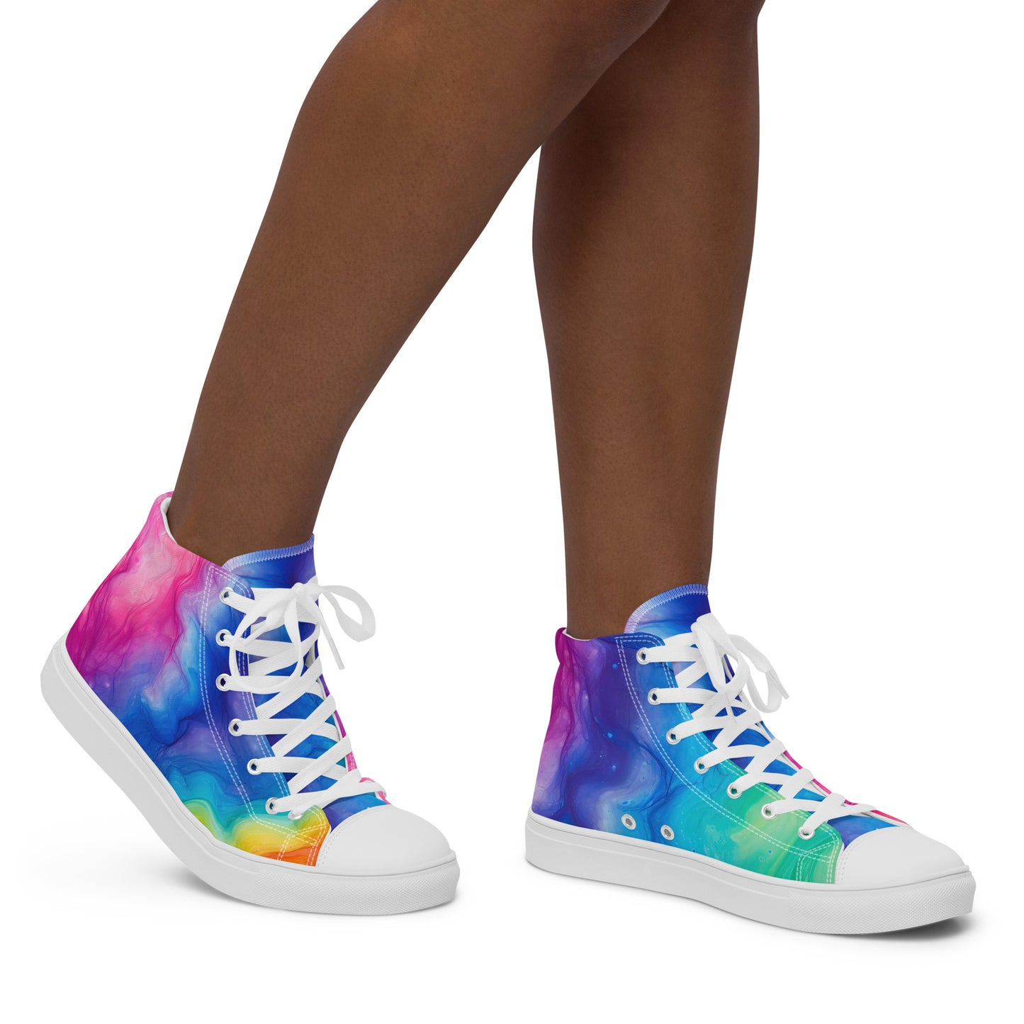 Women's Blue Tie Dye Canvas High Tops