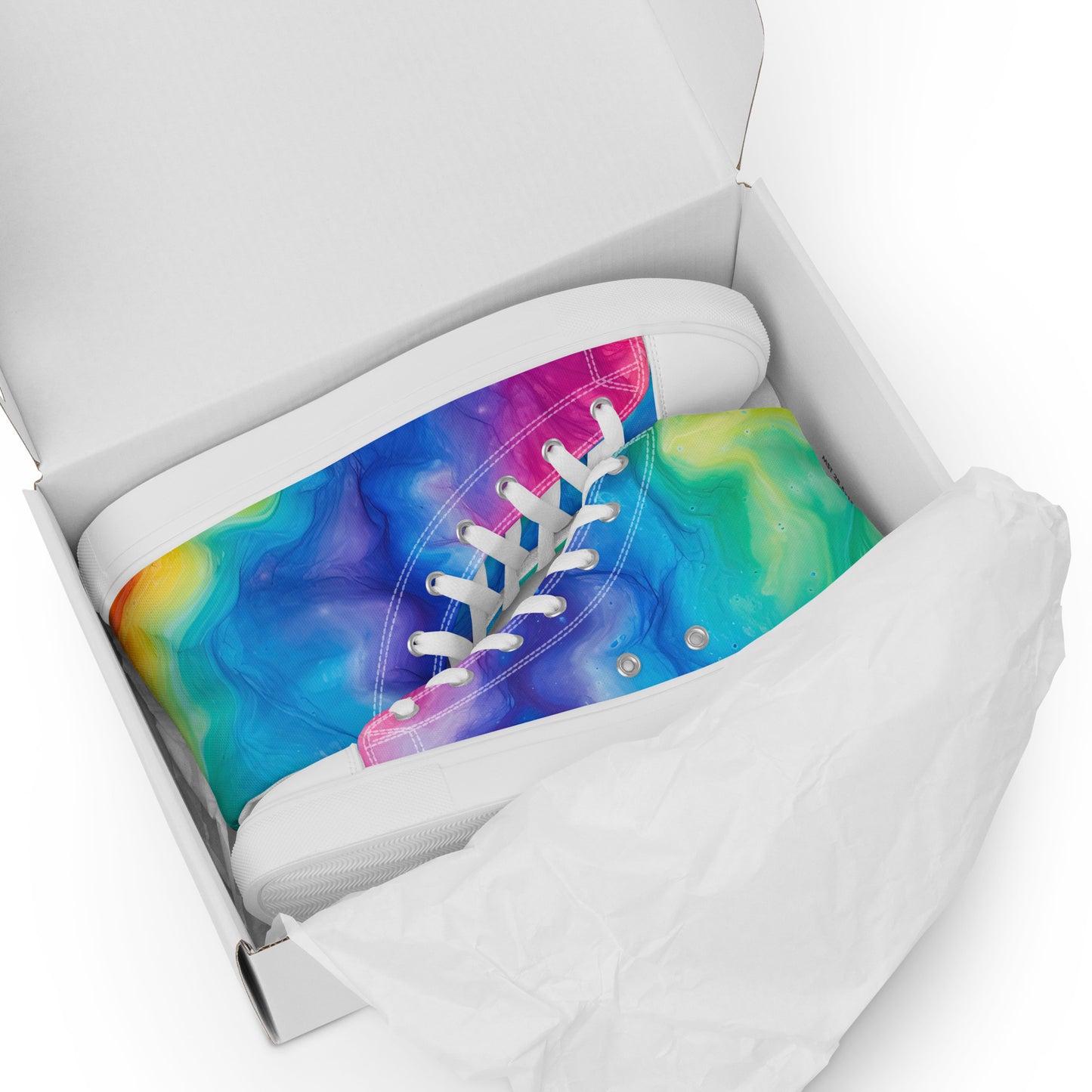 Women's Blue Tie Dye Canvas High Tops