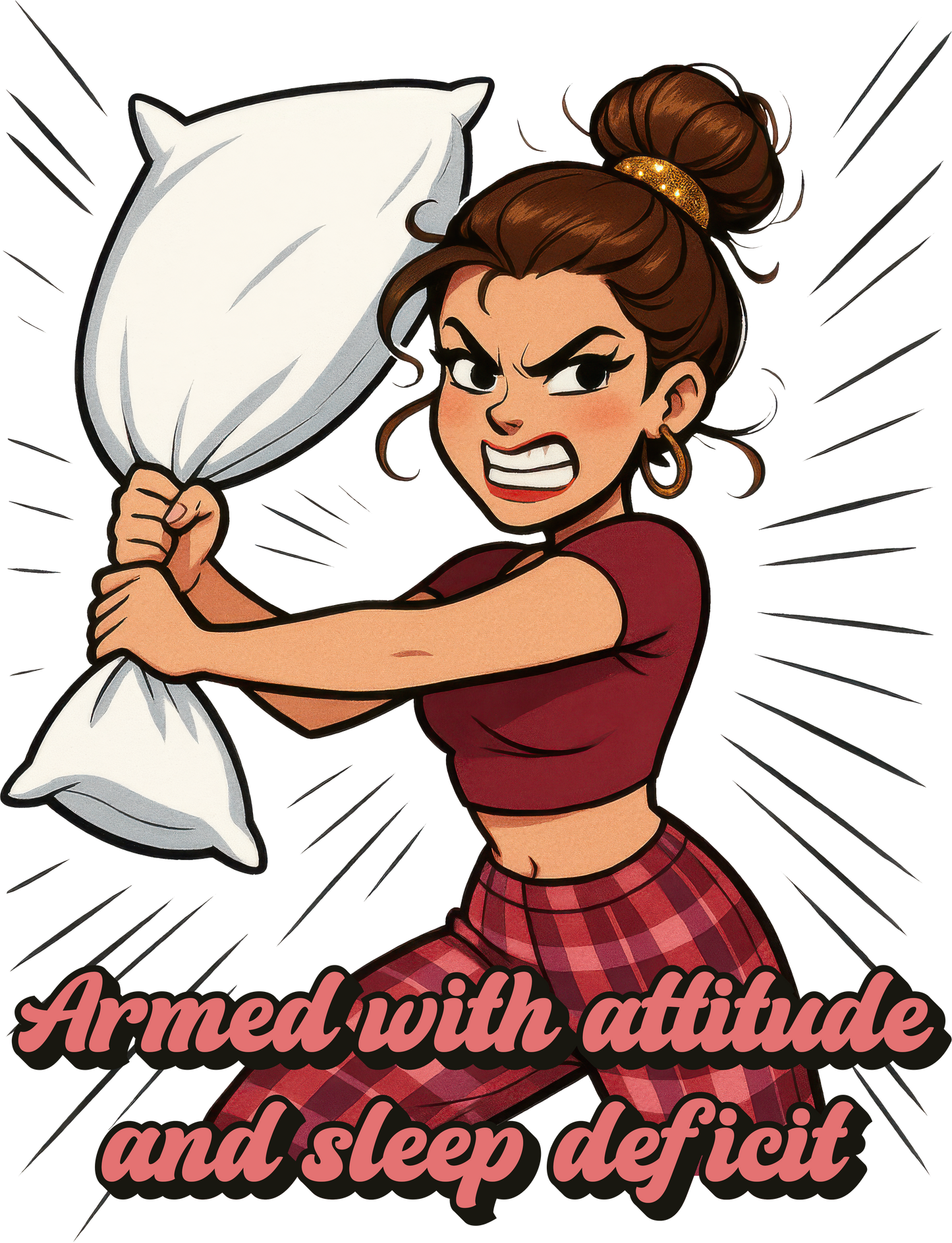 Ladies "Attitude" Short Sleeve Lounging Pajamas