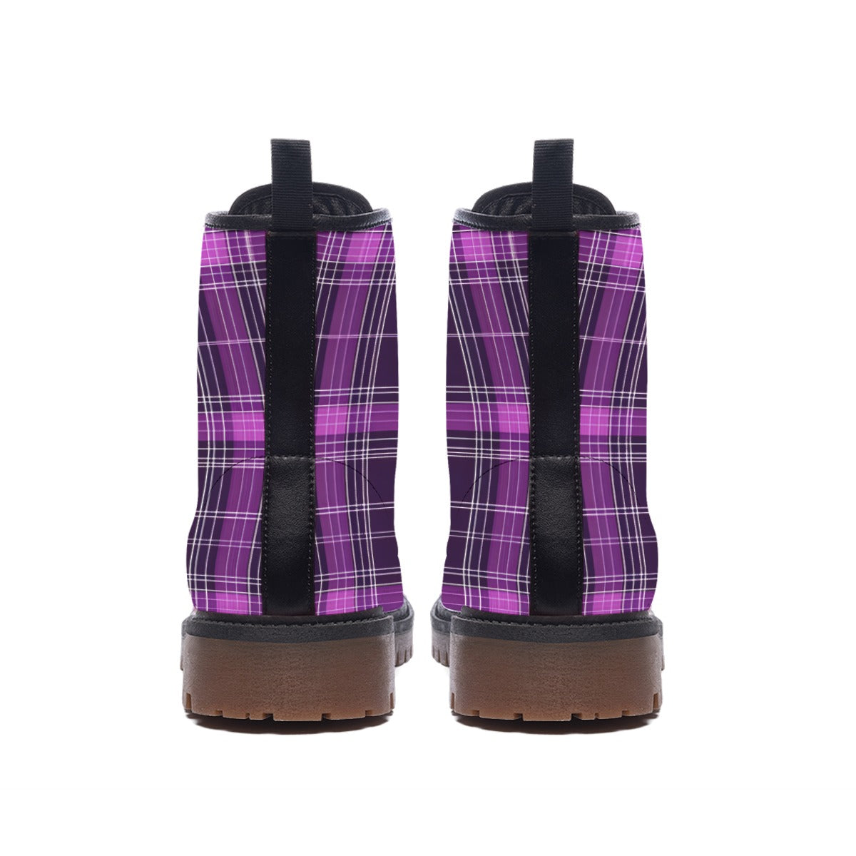 Ladies Purple Plaid Martin Boots
