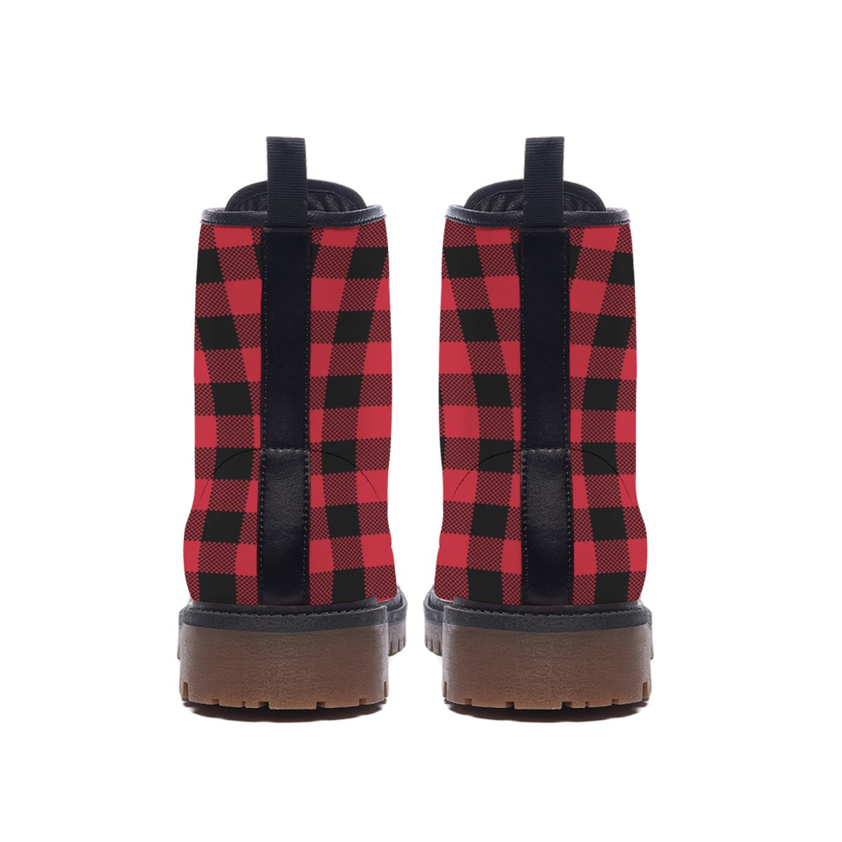 Ladies Red Plaid Martin Boots