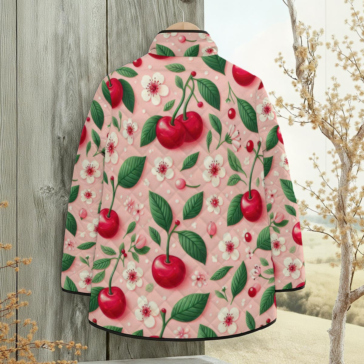 Ladies Cherry Blossom Quilted Jacket