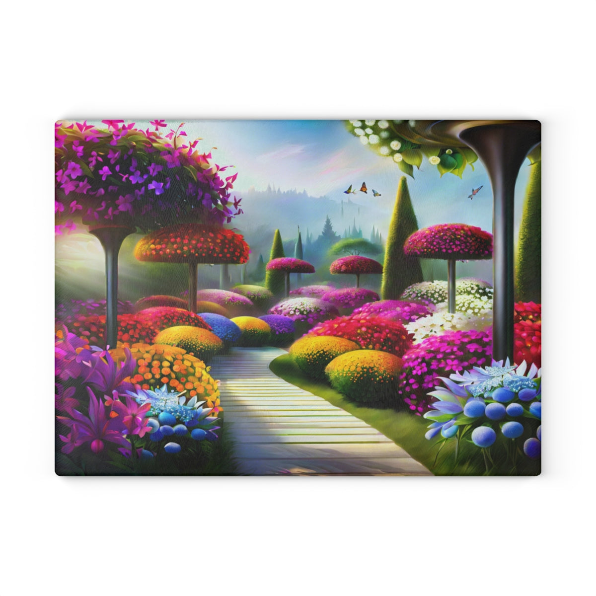 "A Colorful Walk" Glass Cutting Board