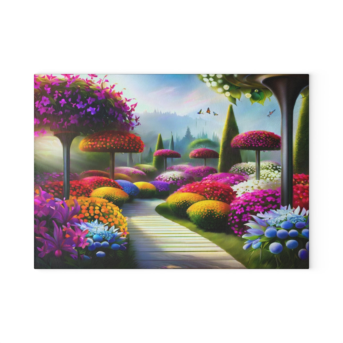 "A Colorful Walk" Glass Cutting Board