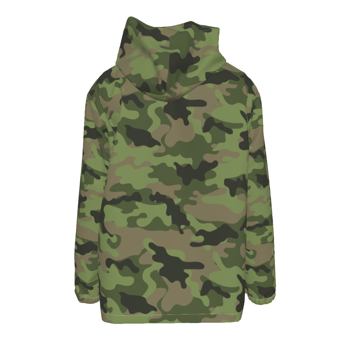Men's/Ladies Green Camo Hooded Windbreaker