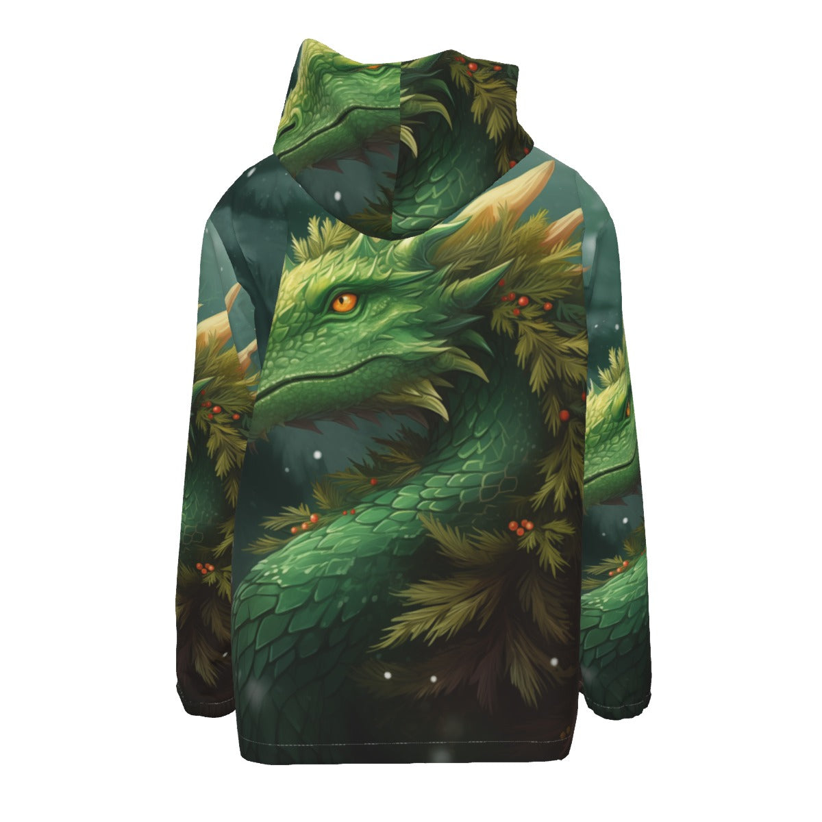 Men's Dragon Print Hooded Windbreaker