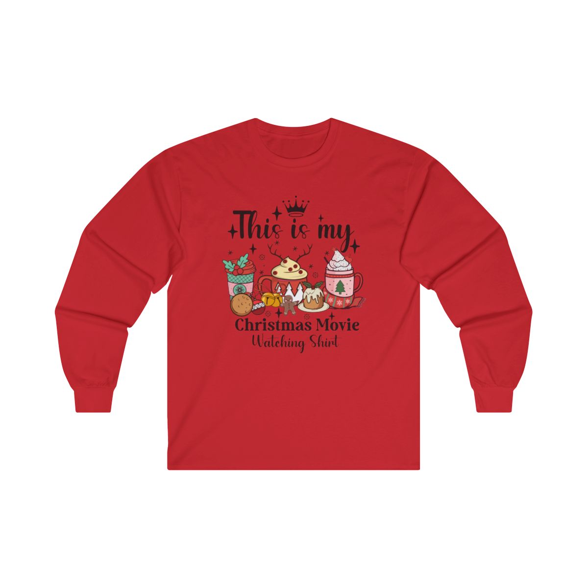 "This Is My Christmas Movie Watching Shirt" Long Sleeve Tee