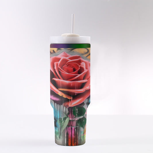 Graffiti Rose 40oz Stainless Steel Tumbler