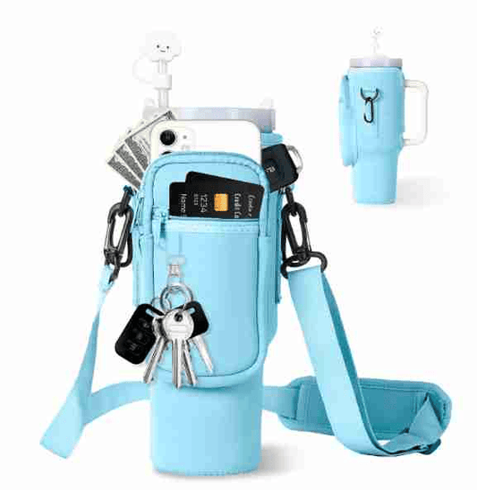 Water Bottle Carrier Bag with Phone Pocket for 40oz Tumbler