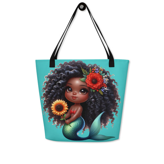 Afro Mermaid Tote Bags