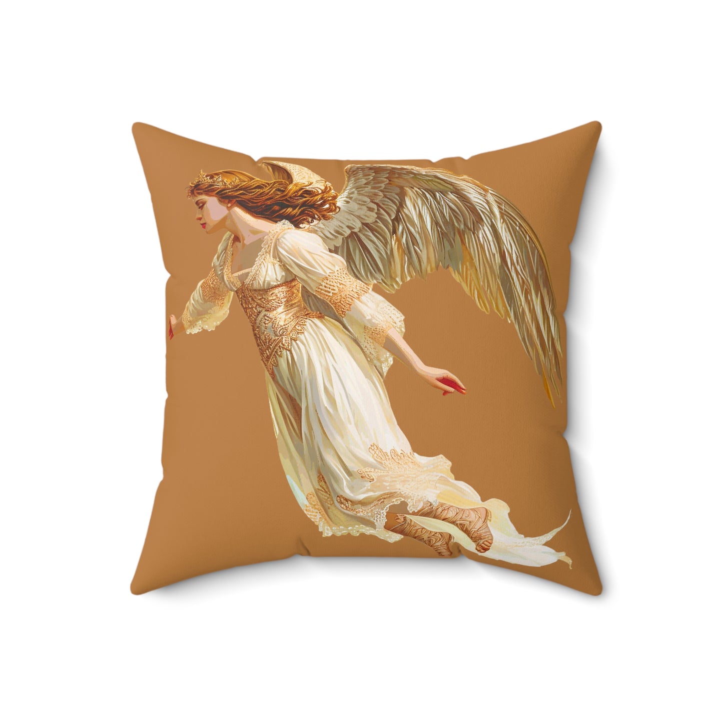 Light Brown Angel Accent Pillow w/Cover