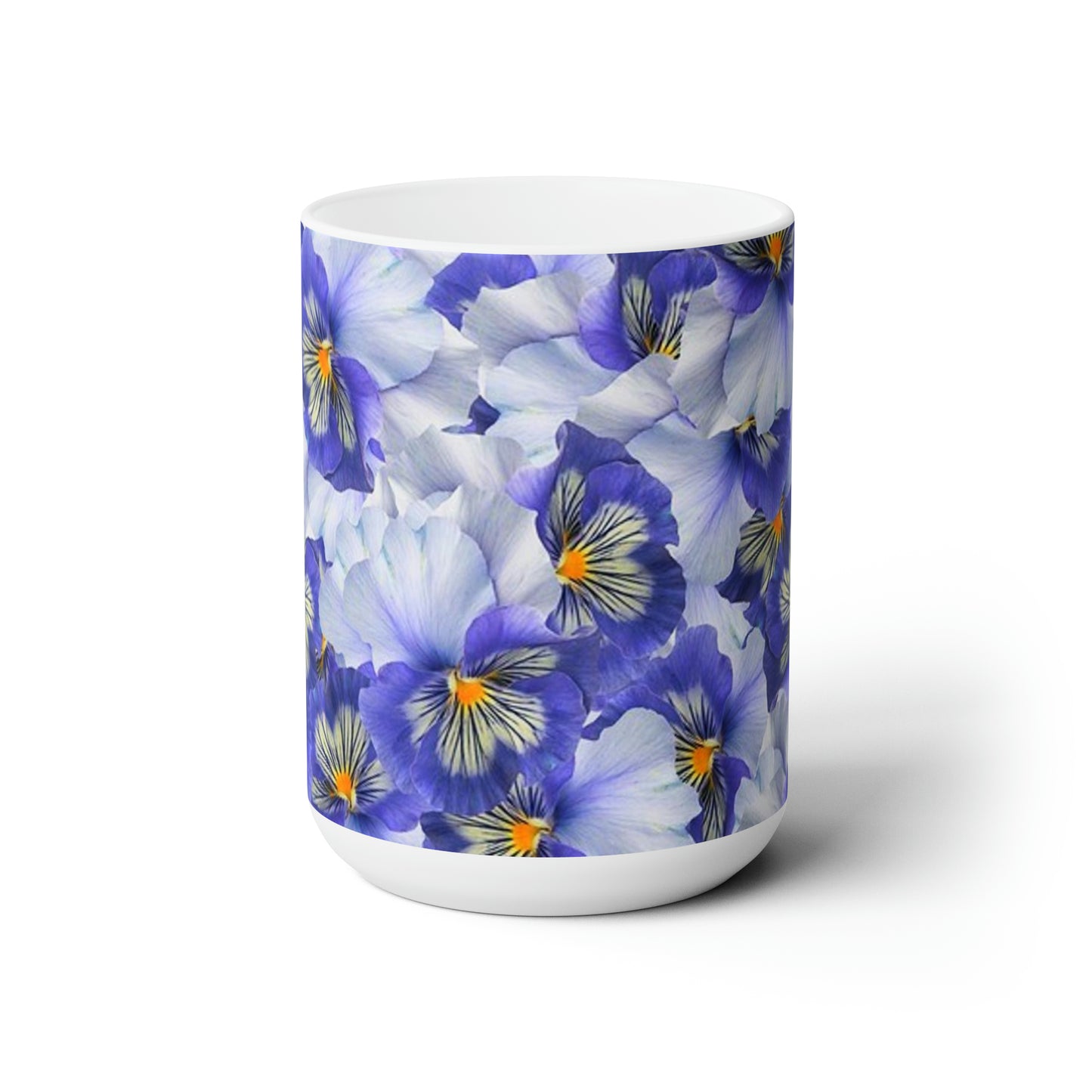 Blue Floral Ceramic Coffee Mug