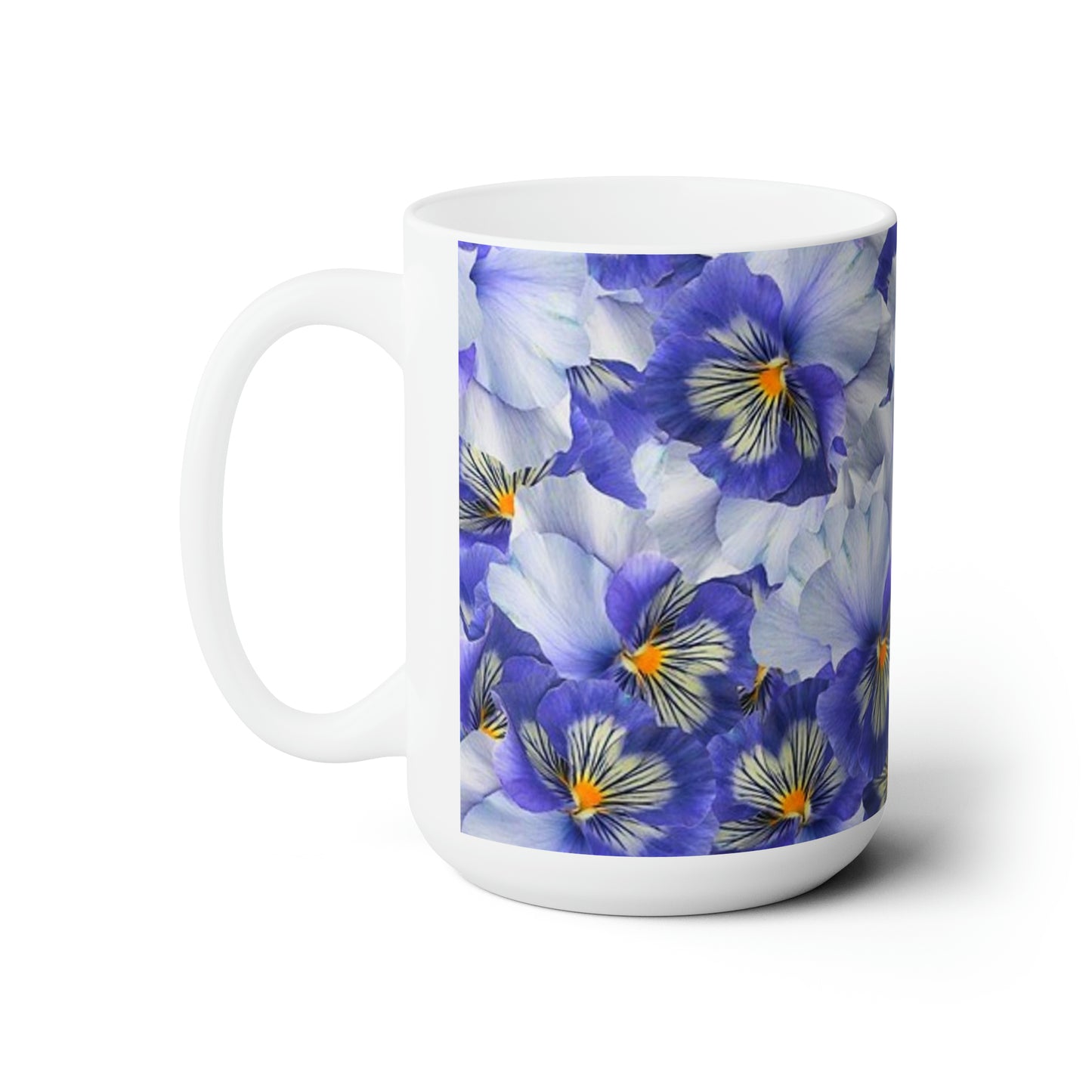 Blue Floral Ceramic Coffee Mug