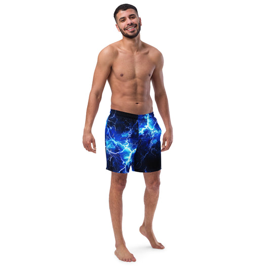 Men's Lightning Print Swim Trunks